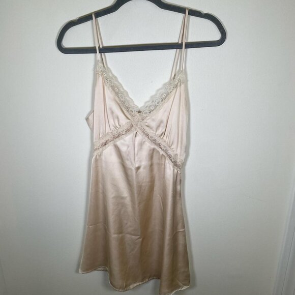 Love Triangle ASOS Ivory Lace Trim Satin Slip Dress - Picture 1 of 3